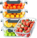 KOMUEE 30 oz 5 Pack Glass Meal Prep Containers with Lids