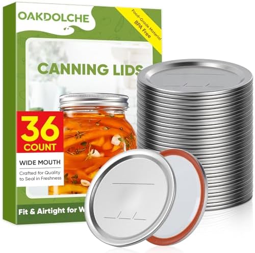 36-Piece Wide Mouth Mason Canning Jar Lids, 86mm