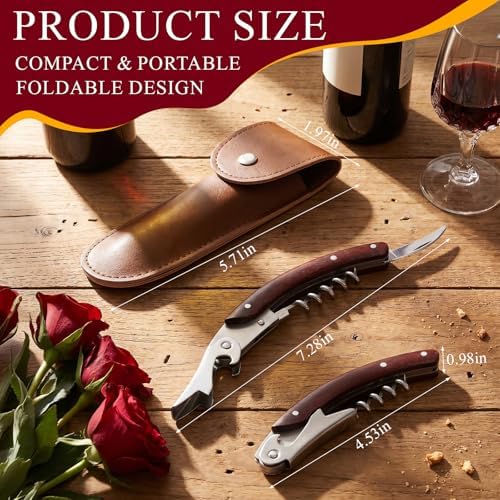 Hushee 12 Set Bulk Server Wine Keys Wine Openers with Leather Pouch