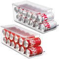 Set of 2 Stackable Soda Can Dispensers for Fridge, Holds 12 Cans