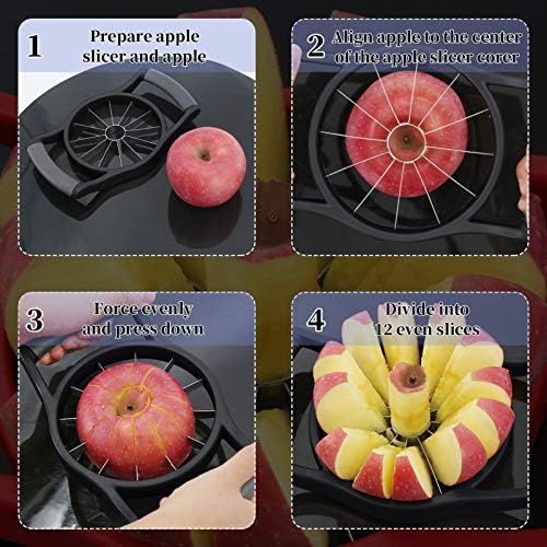 Newness Apple Slicer, [Upgraded] 12-Slice Apple Slicer and Corer