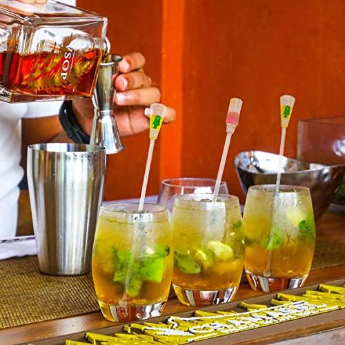 Swizzle Sticks Colorful Clear Beverage Stirrers 9.05" Drink Stirrer