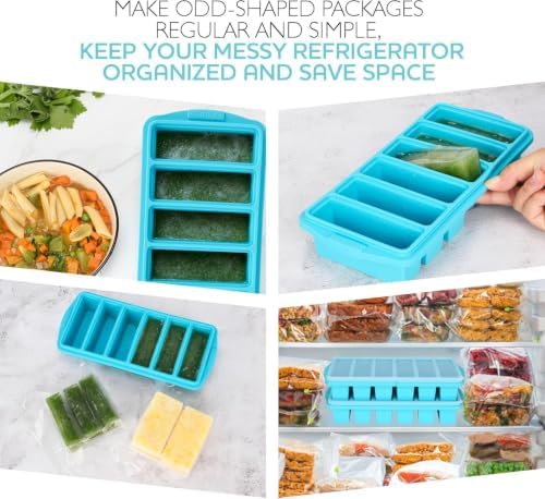 1/2 Cup Silicone Freezer Tray With Lid - Silicone Freezer Molds 3-Pack