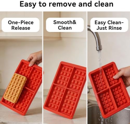 2Pcs Silicone Waffle Mold, Nonstick Waffle Maker Baking Tray Oven Air