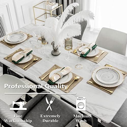 Home Brilliant Linen Placemats Set of 4 Heat Resistant Dining Table