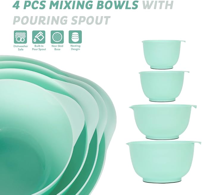 BoxedHome Nesting Plastic Mixing Bowl Set, 4 Piece Mixing Bowl Set - Image 2