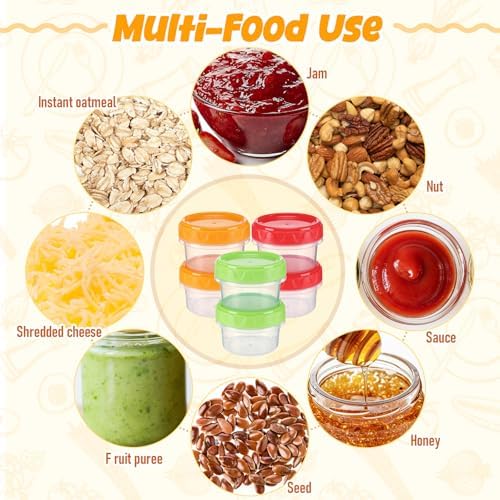 48 Packs 2 oz Reusable Small Plastic Containers Bulk with Leak Proof