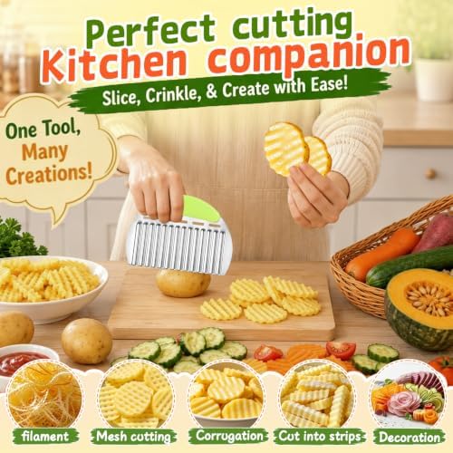 JAYVAR Large Crinkle Cutter French Fry Cutter
