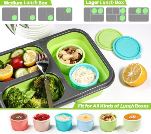 Webake 2.5 oz Salad Dressing Container to Go, 6 Pack Silicone Sauce