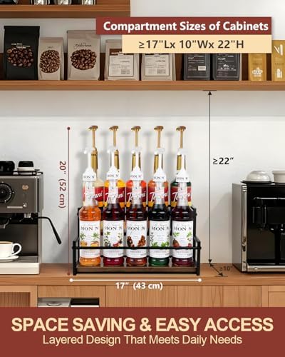 Coffee Syrup Organizer, 2-Tier 10-Bottle Rack