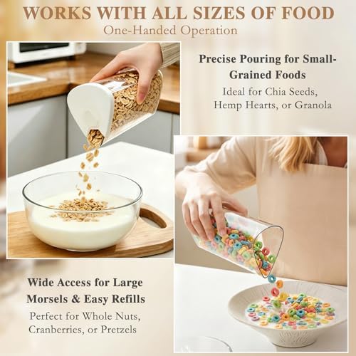 6 Grids Rotating Cereal Dispenser Countertop, 7 lbs Rice Dispenser