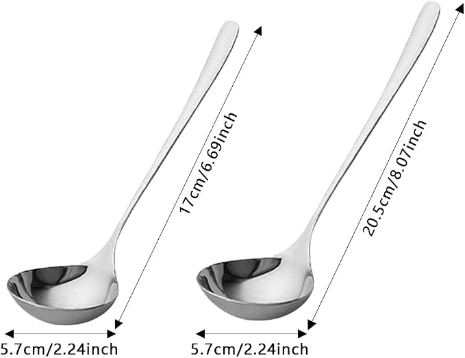2pcs Soup Serving Ladle Small Soup Spoon Stainless Steel Gravy Soup Spoon - Image 2