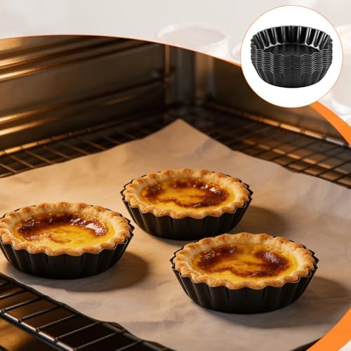 16 Pcs Mini Tart Pans Egg Tart Molds with Removable Bottom Round