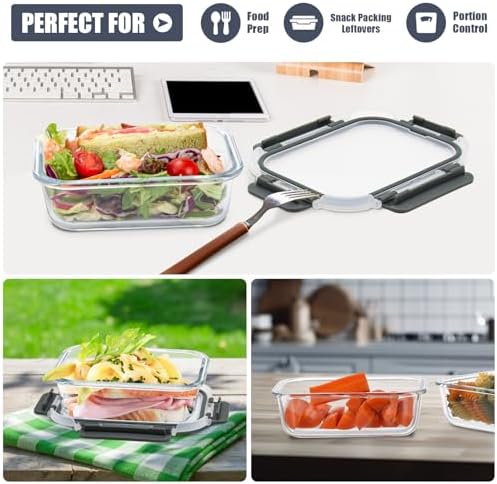 6-Pack 22 oz Glass Meal Prep Containers