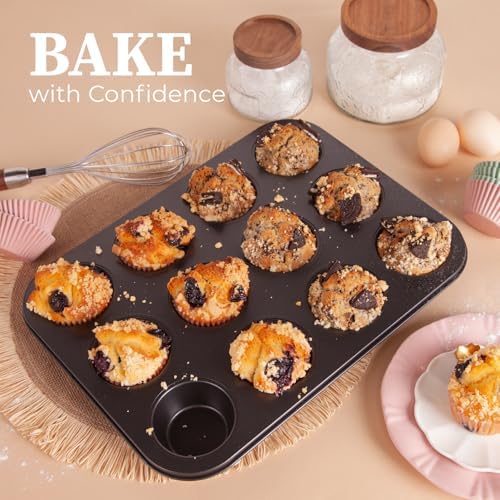 CARTMAN 2-Pack 12-Cup Muffin Pan Set, Carbon Steel Nonstick Cupcake