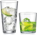 Glaver's Drinking Glasses Set of 12. Glassware set, 6 Highball Glass