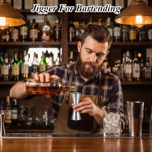 10 Pcs Double Jigger for Bartending, 1 oz & 2 oz Stainless Steel