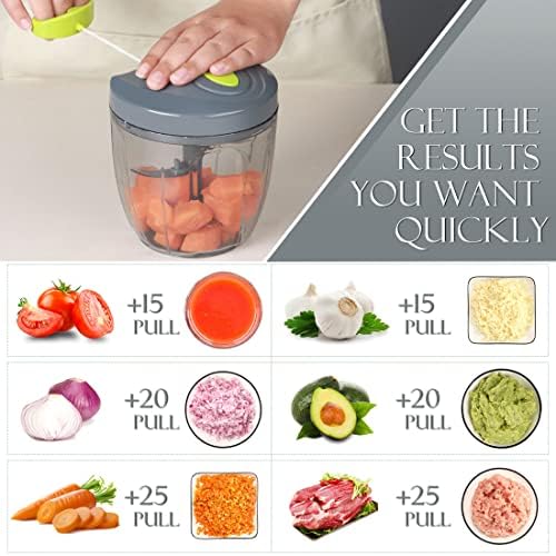 Ourokhome Manual Food Processor Vegetable Chopper Hand Pull String