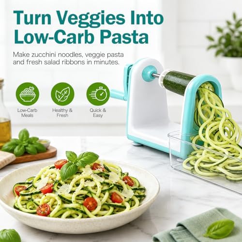 Ourokhome 5-Blade Zucchini Noodle Maker Spiralizer