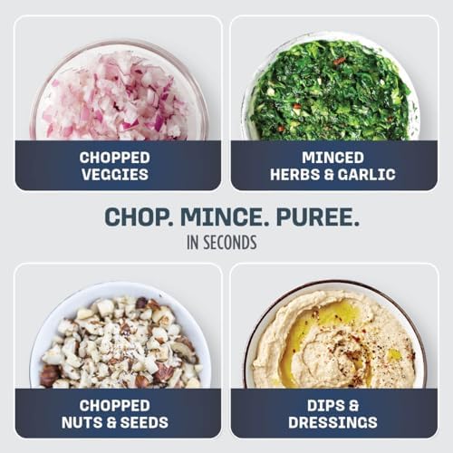 Ninja Express Chop Manual Food Processor, 16oz Bowl, Gray, NJ100GR