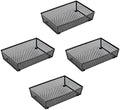 BYCY Silverware Drawer Organizer, Black Steel Mesh Tray