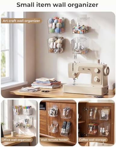 Wall Mount Organizer, 6 Hooks and 4 Pack Cabinet Door Storage Bins
