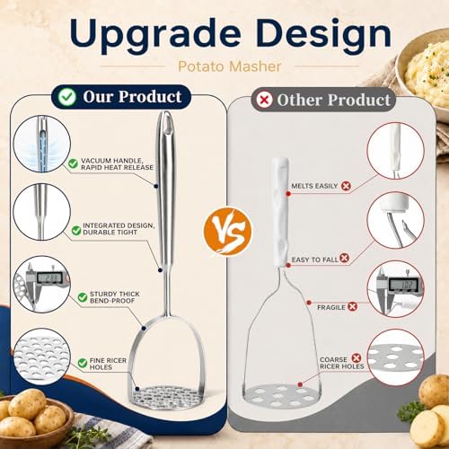 304 Stainless Steel Potato Masher – Heavy-Duty