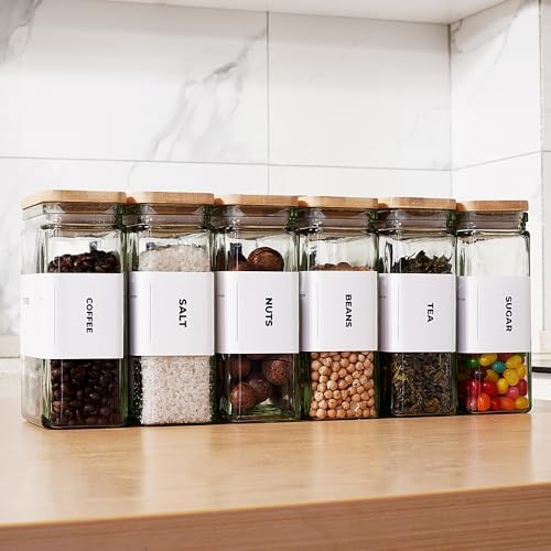 APT 1101 Glass Storage Jars with Bamboo Lid, glass canisters with