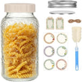 64oz Glass Mason Jars 1-Pack with Airtight Metal Split & Extra Plastic