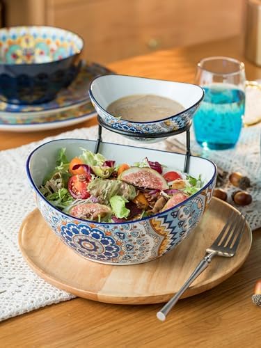 YHOSSEUN Chip and Dip Serving Set, 2 Tierd Serving Bowl Set