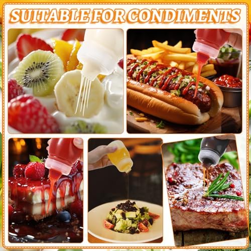 6 Pack Condiment Squeeze Bottles, Portable Sauce Bottles