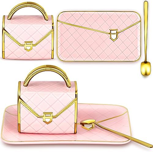Zubebe 1 Set Coffee Mug Elegant Handbag Shaped Cup, Pink