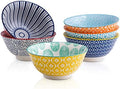 Selamica Porcelain Ice Cream Bowls Set of 6, Small Bowls, Assorted