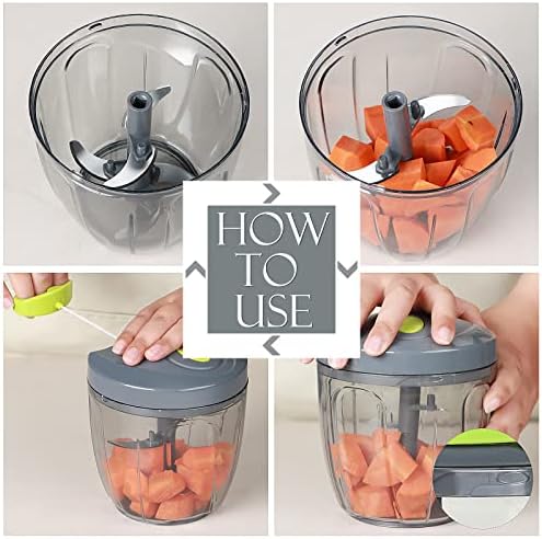Ourokhome Manual Food Processor Vegetable Chopper Hand Pull String