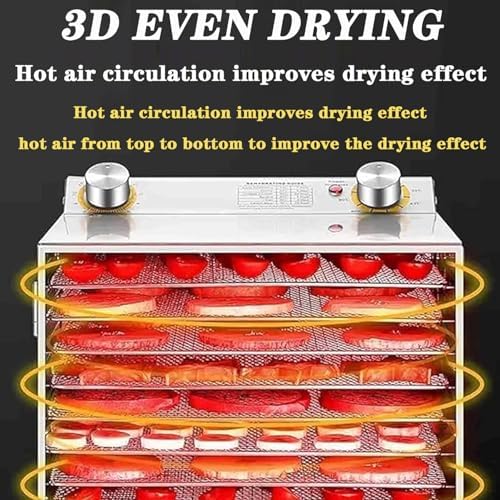 Commercial Food Dehydrator, 8-Layer, 30-90℃ Control