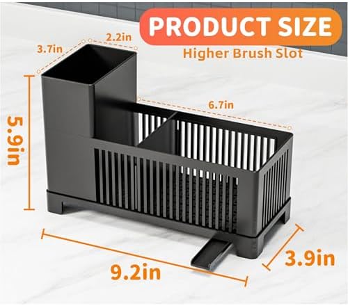 Rustproof Kitchen Sink Organizer Caddy, Black
