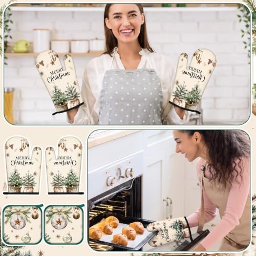 10 Pcs Hello Winter Christmas Kitchen Set Towels Mats Pot Holders