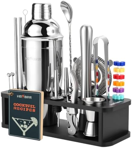 HMYBAR® 22-Piece Cocktail Shaker Set, Mixology Bartender Kit with 24oz