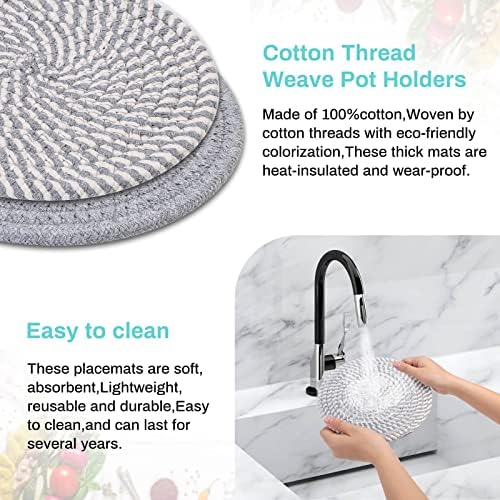 Billbotk Trivets for Hot Dishes, 6 Pieces Pot Holders for Kitchen