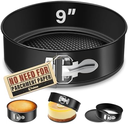 Vakoo 9 Inch Springform Pan, Nonstick, Removable Bottom for Easy