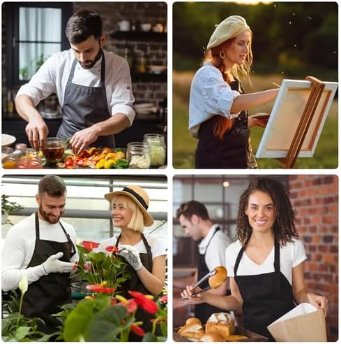 2 Pack adjustable apron with 2 pockets for men and women, waterproof