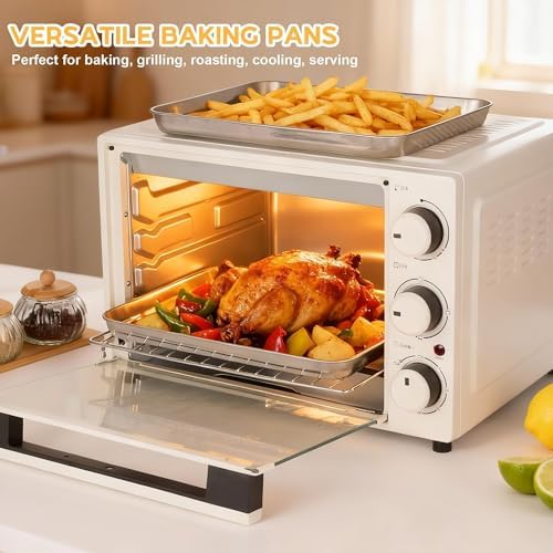 Onader 13x9 Inch Quarter Sheet Pan, Stainless Steel Baking Sheet Set