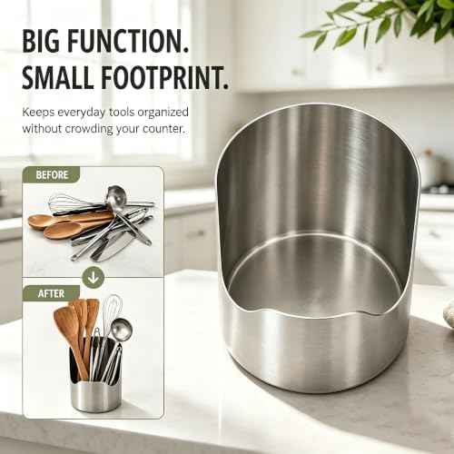 Multi-Functional Kitchen Utensil Holder, Stainless Steel