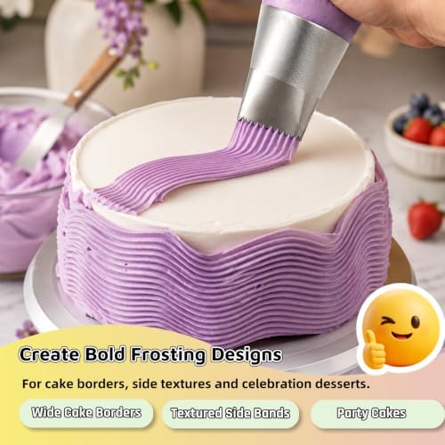 Extra Large Piping Tips Set with 18-Inch Bags for Cake Decorating