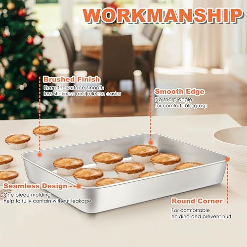 Herogo Baking Pan with Lid (2 Pans + 2 Lids), 8 x 10 Inch Rectangle