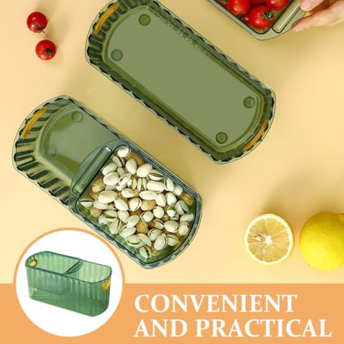 Snack Storage Box, Fruit Strainer Container Double Layer Detachable
