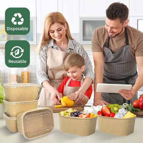 29 oz Disposable Meal Prep Containers with Lids and Forks