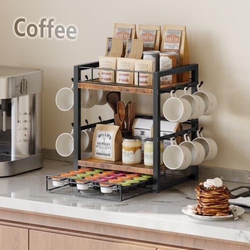 HOOBRO Coffee Mug Cup Holder, Tree Bar Station Organizer for