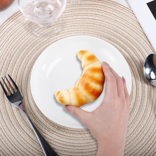 8 Pack 6 Inch White Ceramic Dessert Plates, Round
