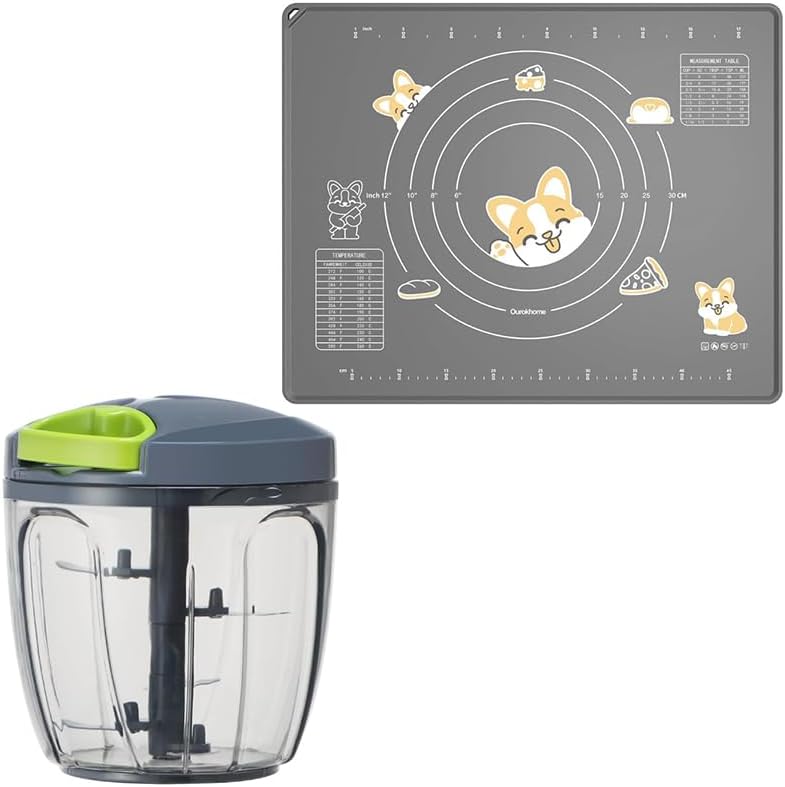 Ourokhome Manual Food Processor Vegetable Chopper Hand Pull String